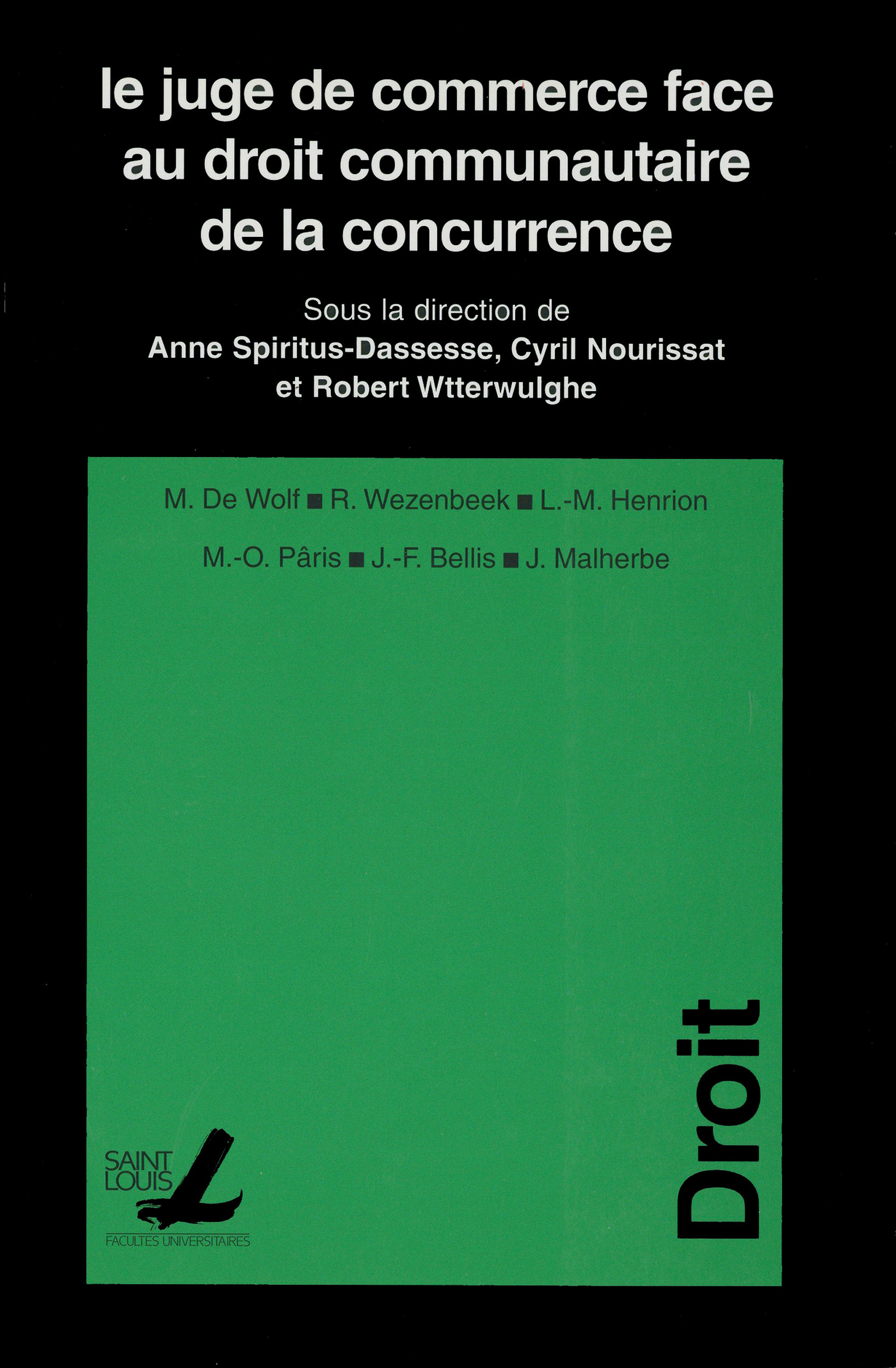 Couverture ebook de Le juge de commerce face au droit communautaire de la concurrence, de