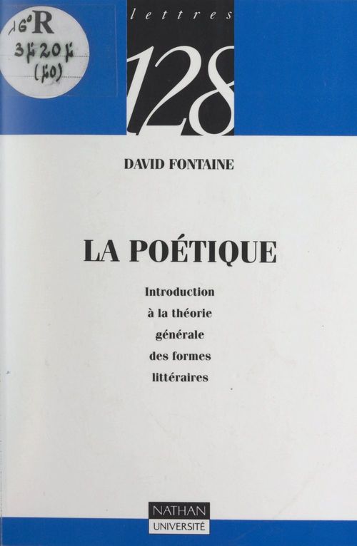 ebook cover of La poétique, by David Fontaine