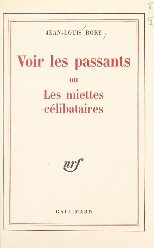 ebook cover of Voir les passants, by Jean-Louis Bory