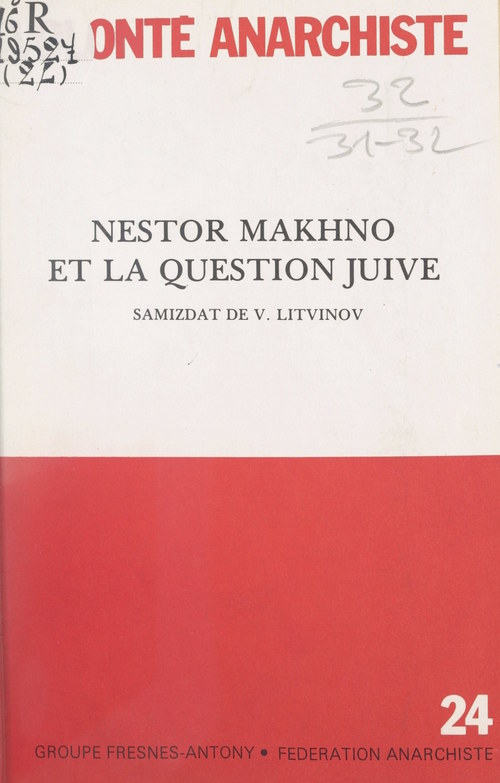 ebook cover of Nestor Makhno et la question juive, by V. Litvinov