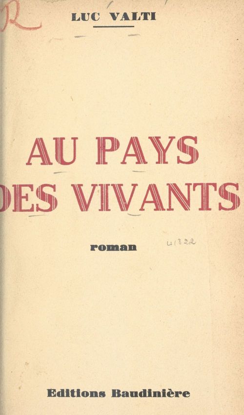 Couverture ebook de Au pays des vivants, de Luc Valti