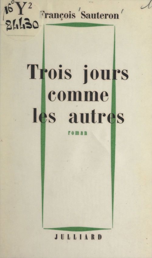 ebook cover of Trois jours comme les autres, by Francois Sauteron