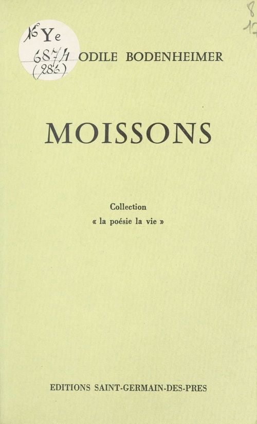 Couverture ebook de Moissons, de Marie-Odile Bodenheimer