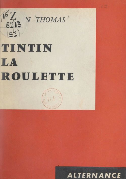 ebook cover of Tintin la roulette, by Jean Thomas