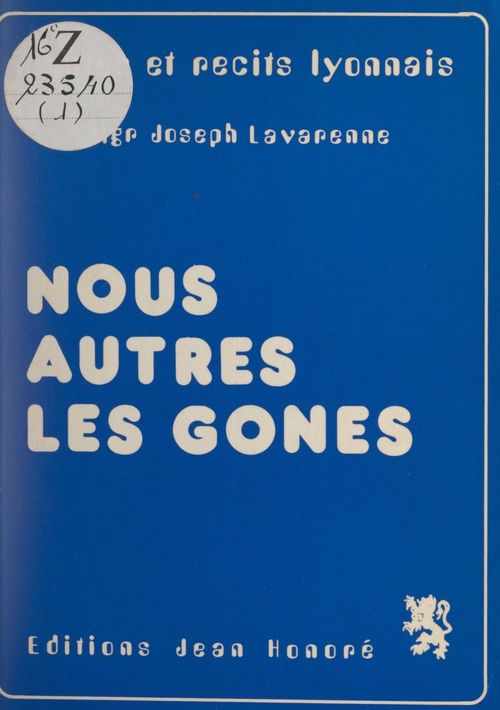 Couverture ebook de Nous autres, les gones, de Joseph Lavarenne