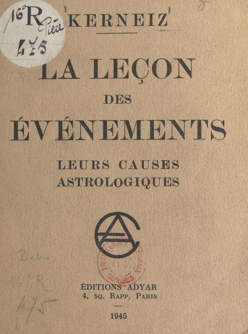 Couverture ebook de La leçon des événements, de Constant Kerneiz