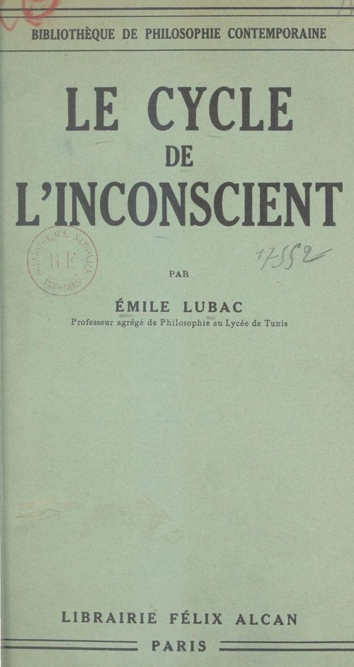 Couverture ebook de Le cycle de l'inconscient, de Emile Lubac