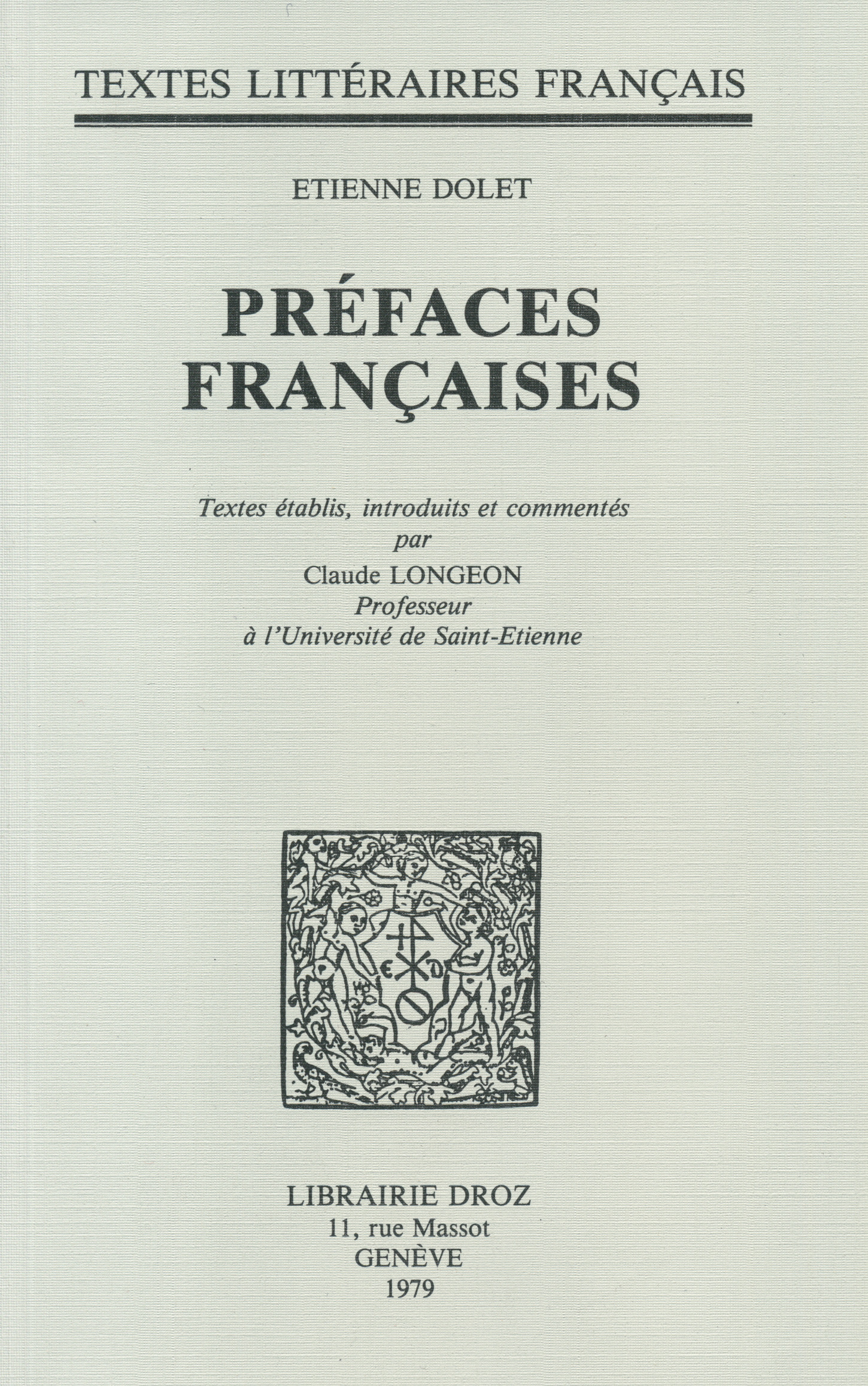 Couverture ebook de Préfaces françaises, de Dolet  Tienne