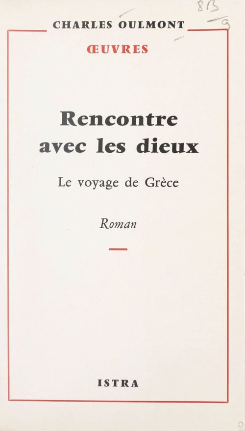 Couverture ebook de Rencontre avec les dieux, de Charles Oulmont
