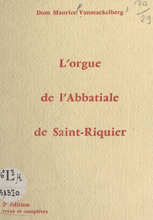 ebook cover of L'orgue de l'Abbatiale de Saint-Riquier (Somme), by Maurice Vanmackelberg