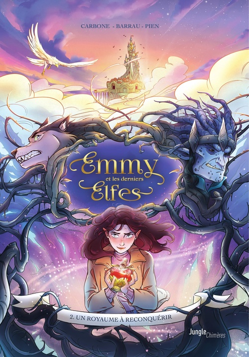 Couverture ebook de Emmy et les Derniers Elfes - Tome 2, de Carbone, Véronique Barrau, Hortense Pien