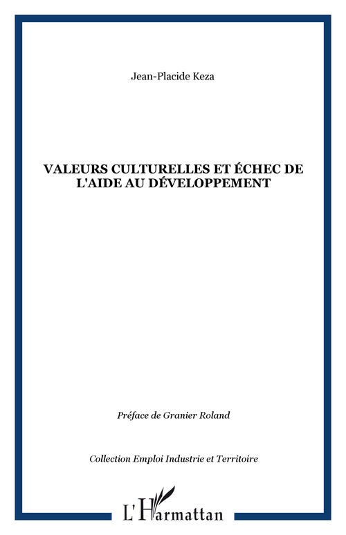 ebook cover of Valeurs culturelles et échec de l'aide au développement, by Jean-placide Keza