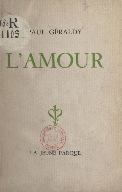 ebook cover of L'amour, by Paul Geraldy