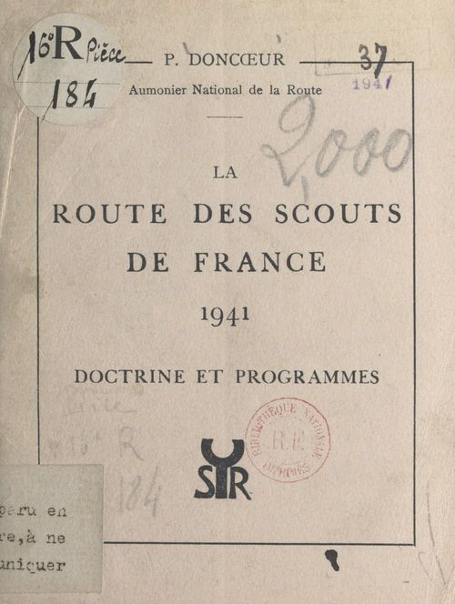 Couverture ebook de La route des Scouts de France 1941, de Paul Doncoeur