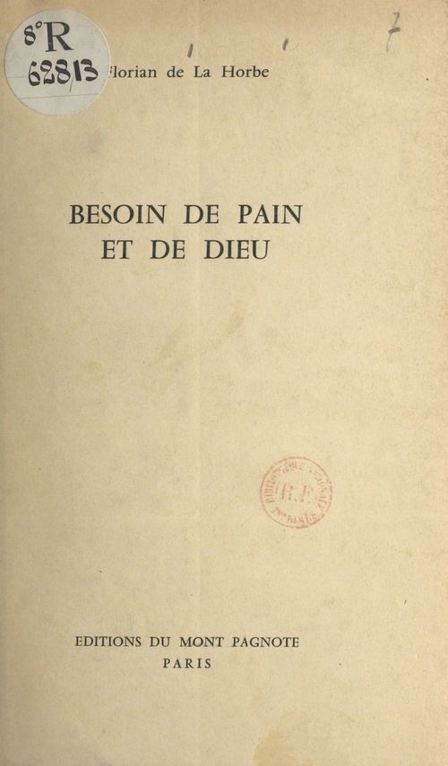 Couverture ebook de Besoin de pain et de Dieu, de Florian De La Horbe