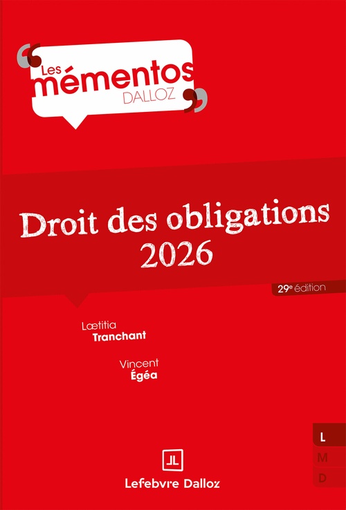ebook cover of Droit des obligations 2026 29ed, by Egea Vincent, Laëtitia Tranchant
