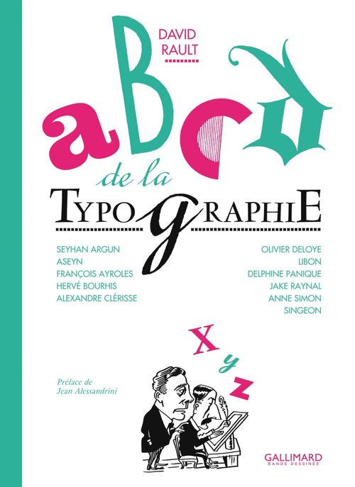Couverture ebook de ABCD de la typographie en bande dessinée, de Collectif, David Rault