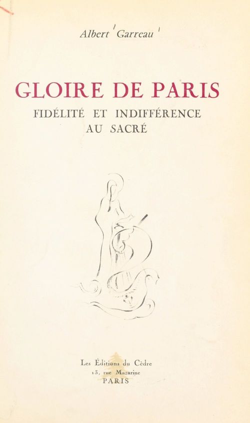 Couverture ebook de Gloire de Paris, de Albert Garreau