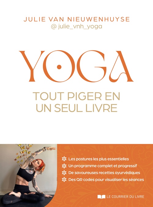 Couverture ebook de Yoga, tout piger en un seul livre, de Julie Van Nieuwenhuyse