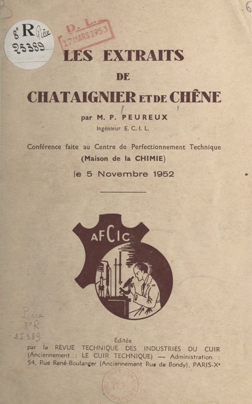 Couverture ebook de Les extraits de châtaignier et de chêne, de Pierre Peureux