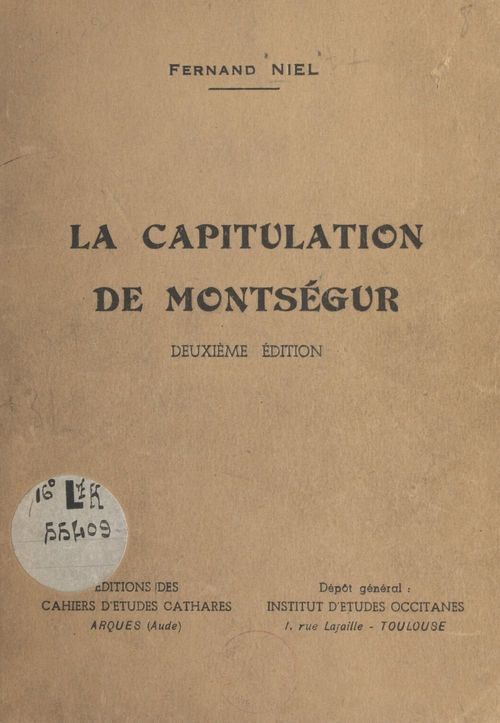 Couverture ebook de La capitulation de Montségur, de Fernand Niel