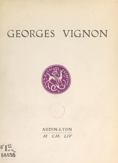 Couverture ebook de Georges Vignon (1874-1952), de Maxime Weygand