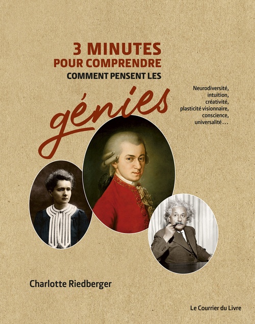 Couverture ebook de 3 minutes pour comprendre comment pensent les génies, de Charlotte Riedberger