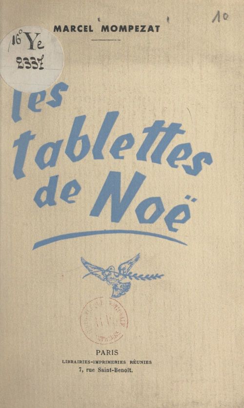 ebook cover of Les tablettes de Noë, by Marcel Mompezat