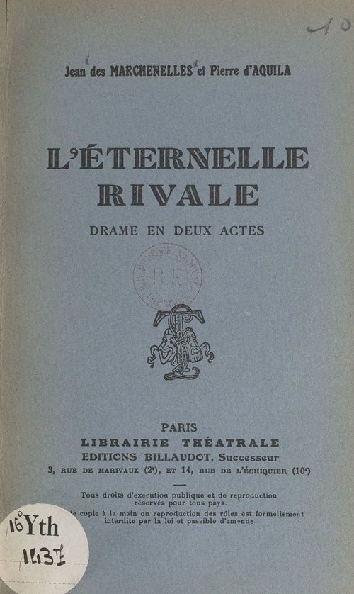 ebook cover of L'éternelle rivale, by Jean Des marchenelles, Pierre D''Aquila