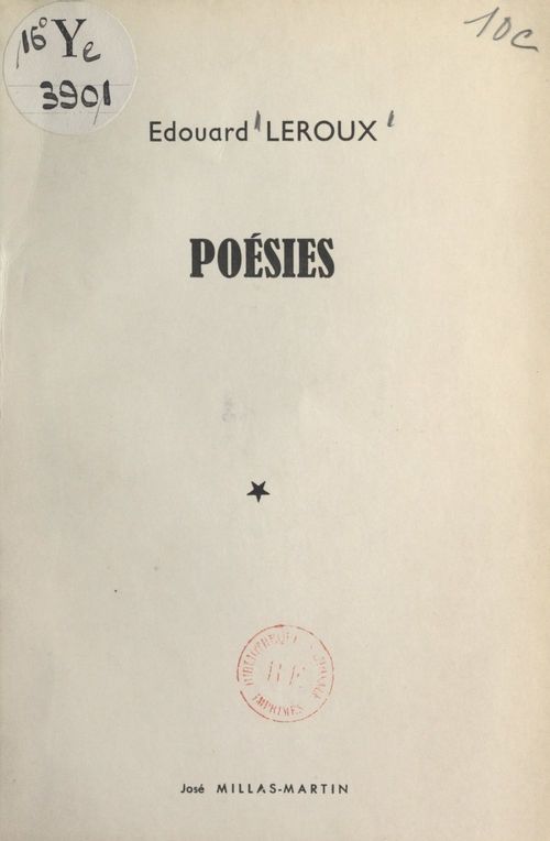 Couverture ebook de Poésies, de Edouard Leroux