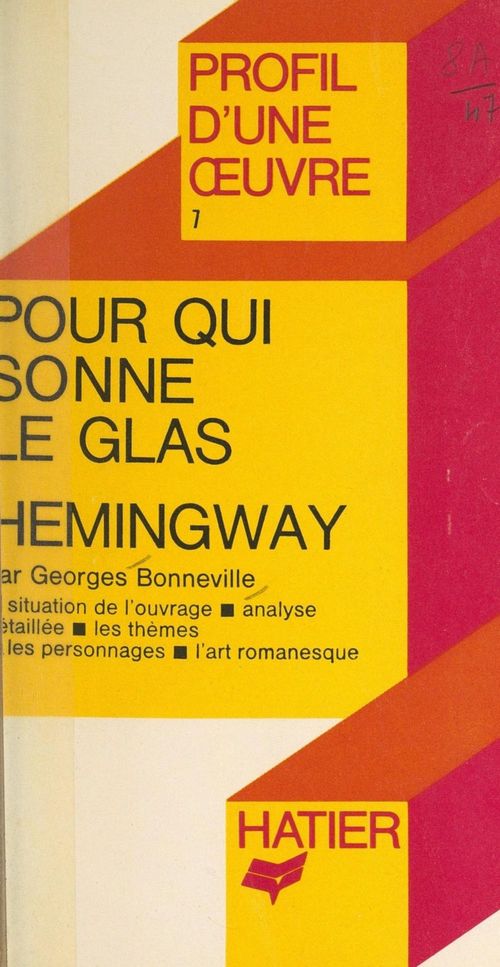 Couverture ebook de Pour qui sonne le glas, Hemingway, de Georges Bonneville
