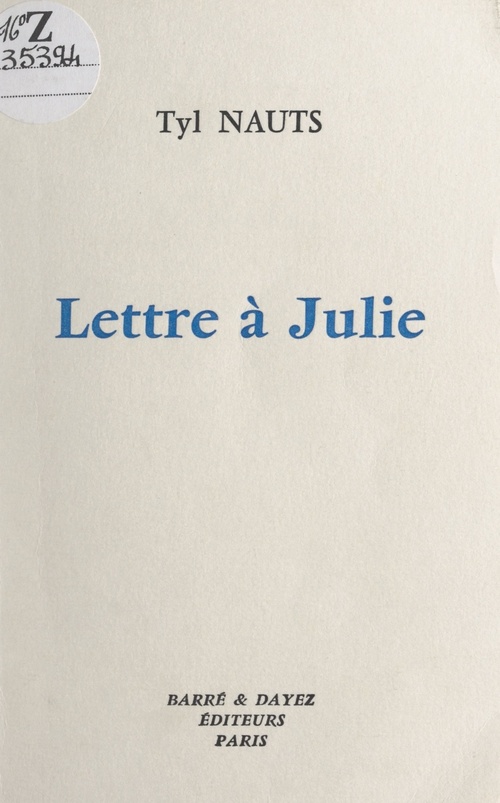 ebook cover of Lettre à Julie, by Tyl Nauts