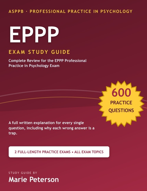 ebook cover of EPPP Exam Study Guide, by Marie Peterson