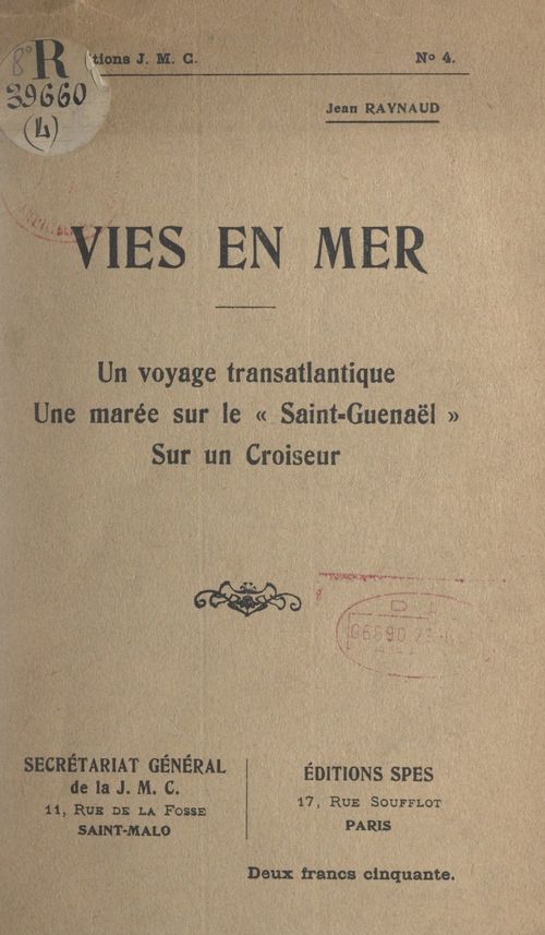 Couverture ebook de Vies en mer, de Jean Raynaud