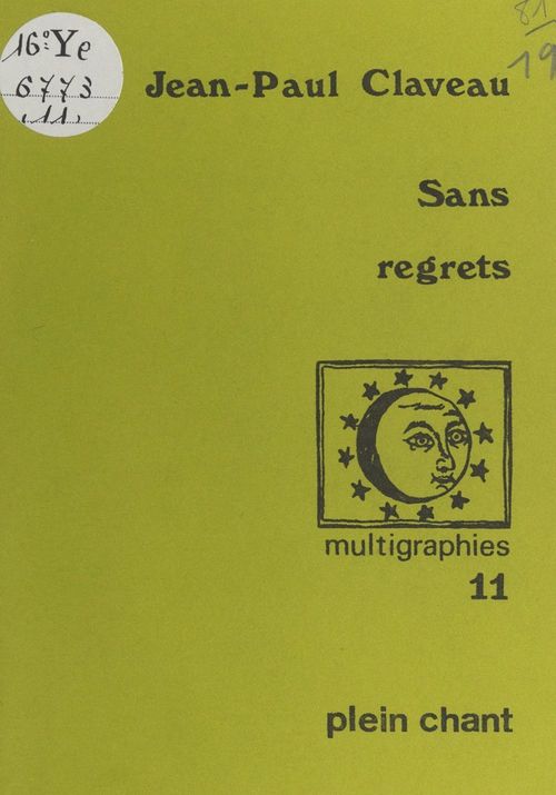 ebook cover of Sans regrets, by Jean-Paul Claveau