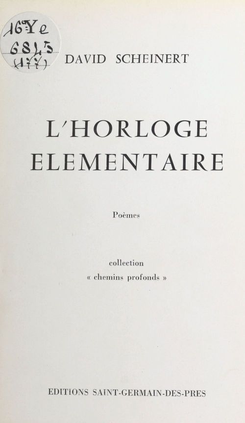Couverture ebook de L'horloge élémentaire, de David Scheinert