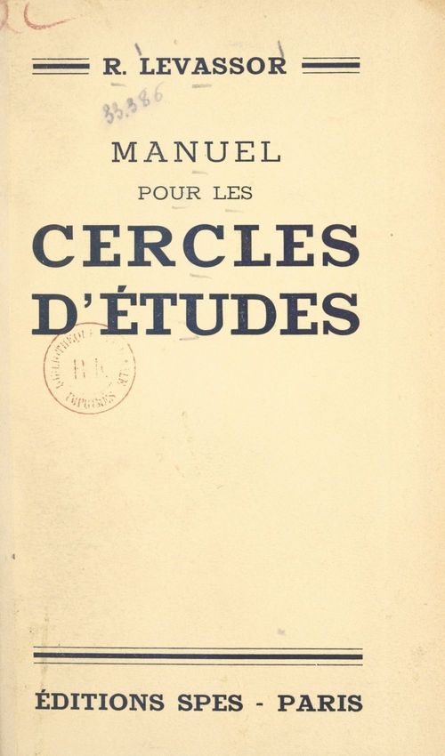 Couverture ebook de Manuel pour les cercles d'études, de R. Levassor