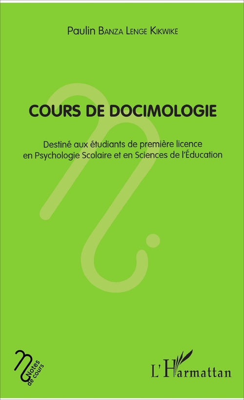 Couverture ebook de Cours de docimologie, de Paulin Banza lenge kikwike