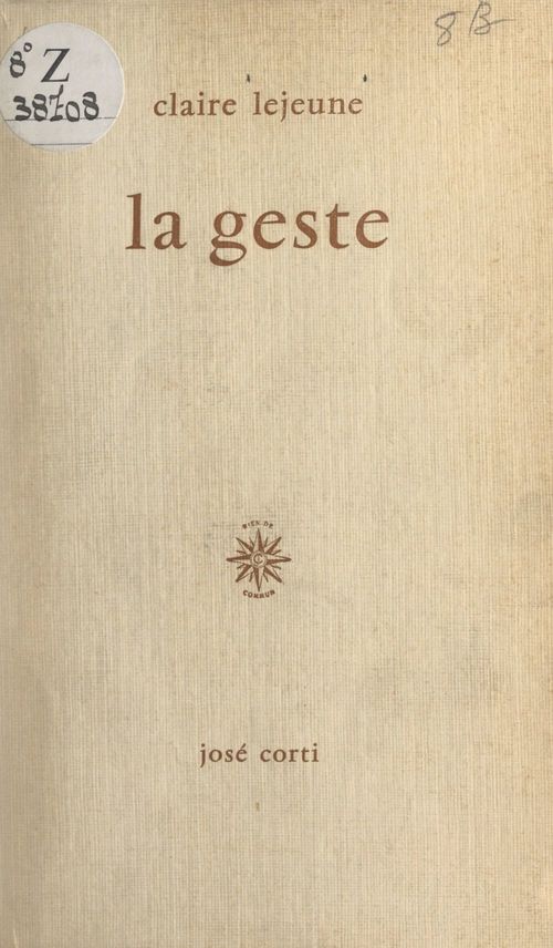 Couverture ebook de La geste, de Claire Lejeune
