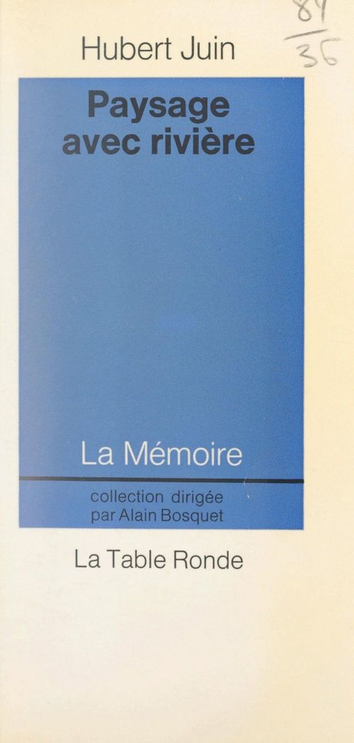 ebook cover of Paysage avec rivière, by Hubert Juin