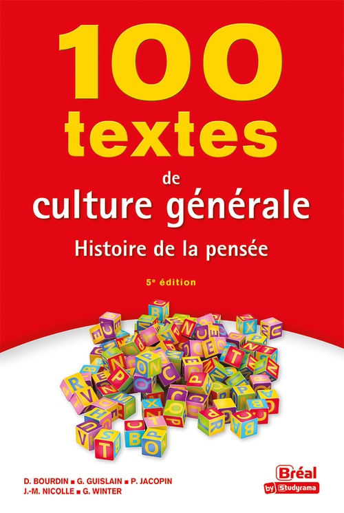 Couverture ebook de 100 textes de culture générale : Histoire de la pensée, de Collectif