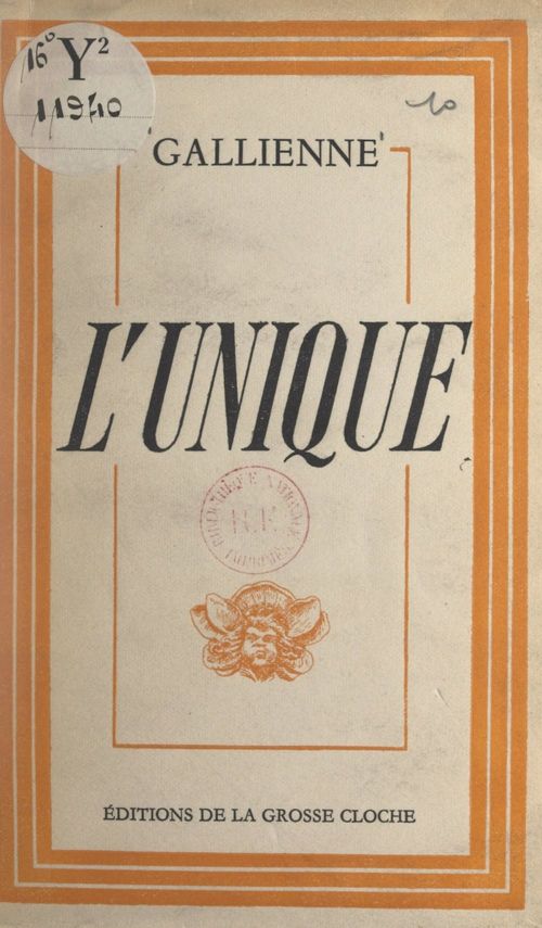 ebook cover of L'unique, by Gallienne
