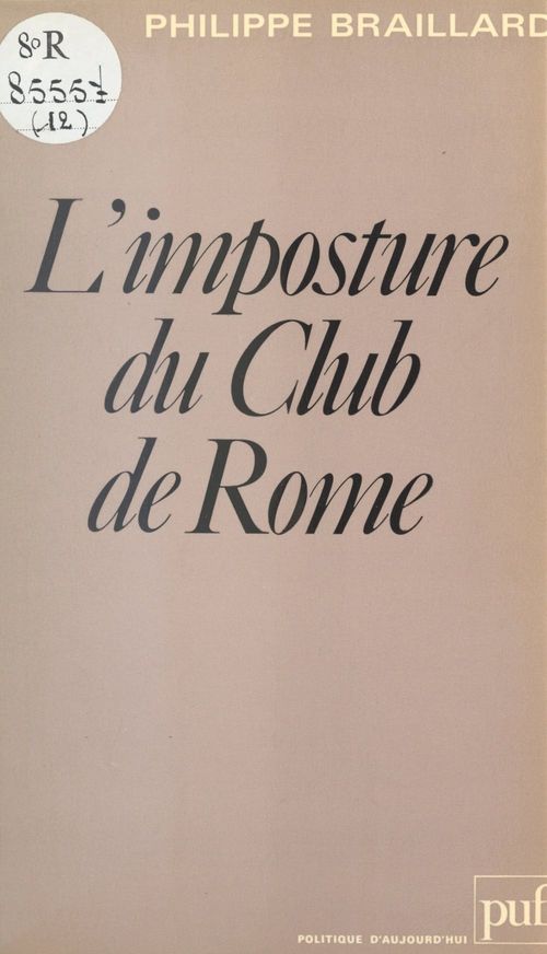 ebook cover of L'imposture du Club de Rome, by Philippe Braillard