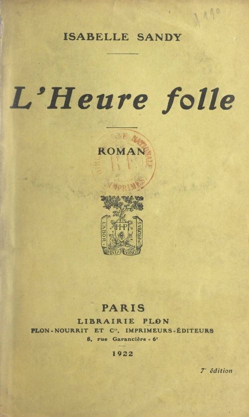 ebook cover of L'heure folle, by Isabelle Sandy