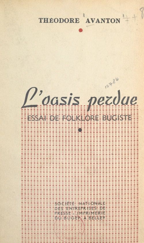 ebook cover of L'oasis perdue, by Theodore Avanton