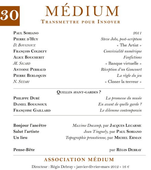 ebook cover of Quelles avant-gardes ? (Médium n°30, janvier-mars 2012), by Collectif