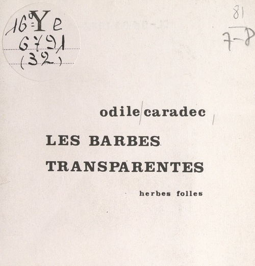 ebook cover of Les barbes transparentes, by Odile Caradec