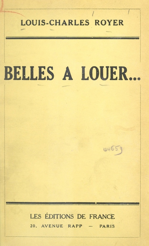 Couverture ebook de Belles à louer..., de Louis-Charles Royer