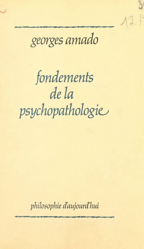 Couverture ebook de Fondements de la psychopathologie, de Georges Amado