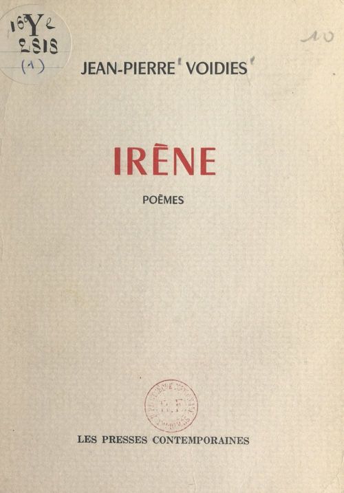 ebook cover of Irène, by Jean-Pierre Voidies